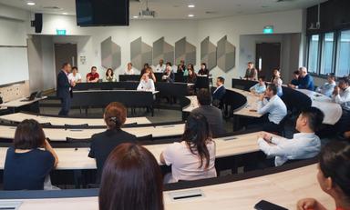 Prof Vincenzo Addressing Staff & students ESSEC Singapore