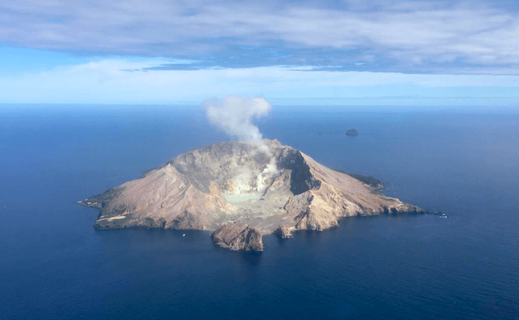 White Island vu d'hélicoptère