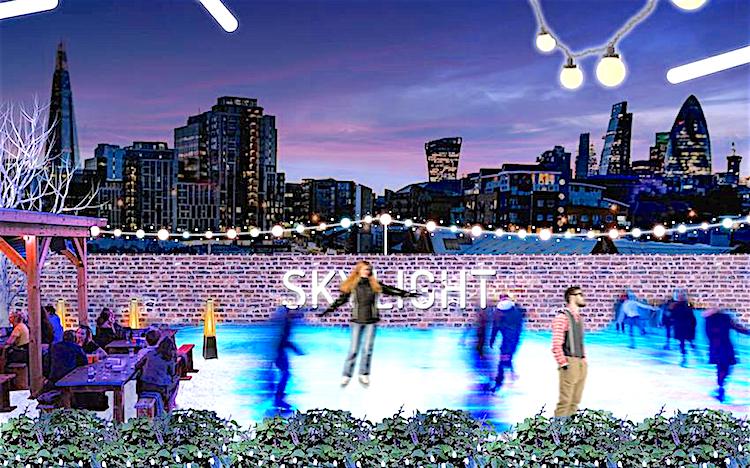 Patinoire Skylight Londres panoramique