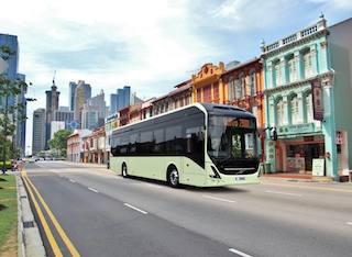 Bus électrique, Véhicule autonome, Volvo 7900, Singapour