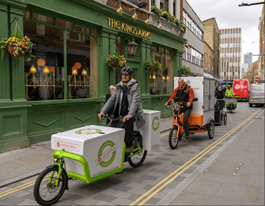 Livraisons vélo pollution qualité air trafic routier fluidifier Londres Sadiq Khan Transport for London Royaume-Uni