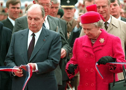 Mitterrand Elizabeth II Londres Paris tunnel sous la Manche 25 ans Eurostar Royaume-Uni France Europe