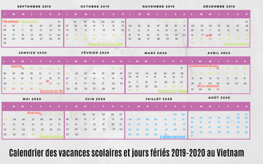 Calendrier 2019 2020 Vietnam