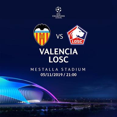 Lille Valence : Ligue des Champion - Source FB Valencia CF