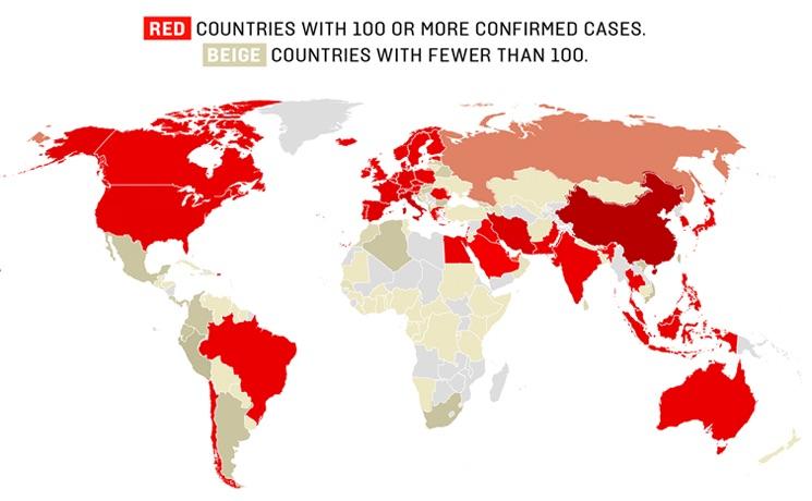 map coronavirus