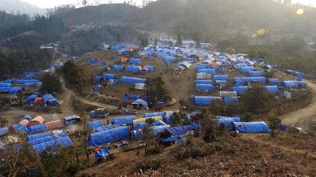 Un camp de déplacés dans l'état de Kachin