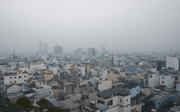 Une ville polluée au Vietnam