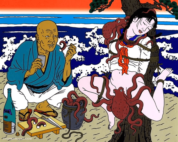 illustration  de Toshio Saeki dans le pure style ero guro