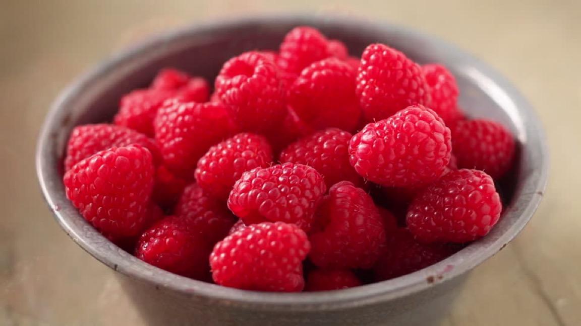 Assiette de framboises