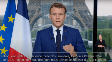 Emmanuel Macron lors de son allocution du 12 juillet 2021