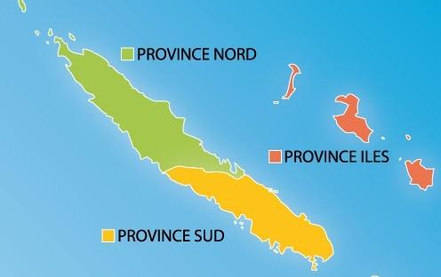 Les trois provinces de la Nouvelle-Calédonie 