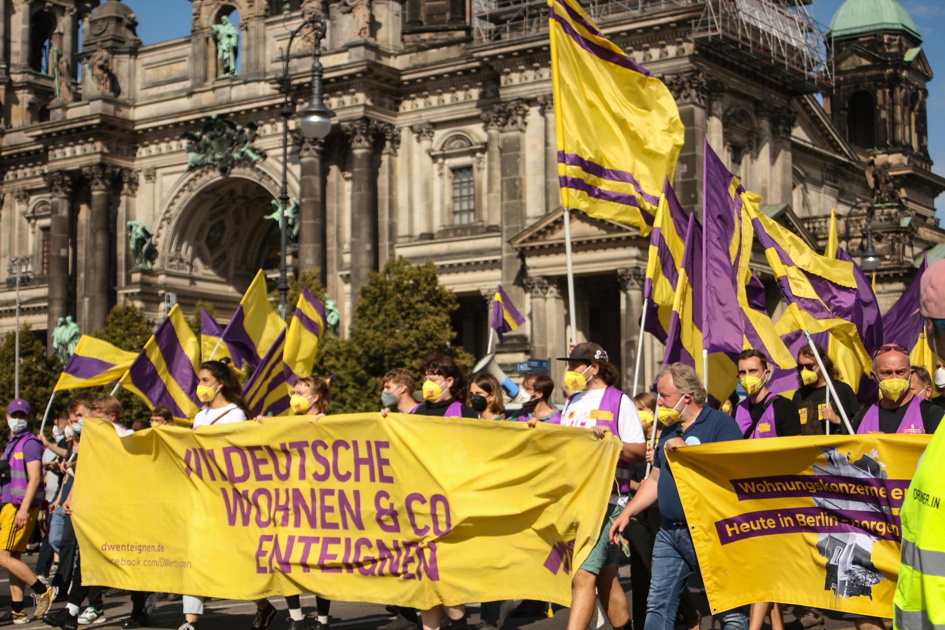 Groupe Deutsche Wohnen & Co pendant la manifestation du 11 septembre 2021