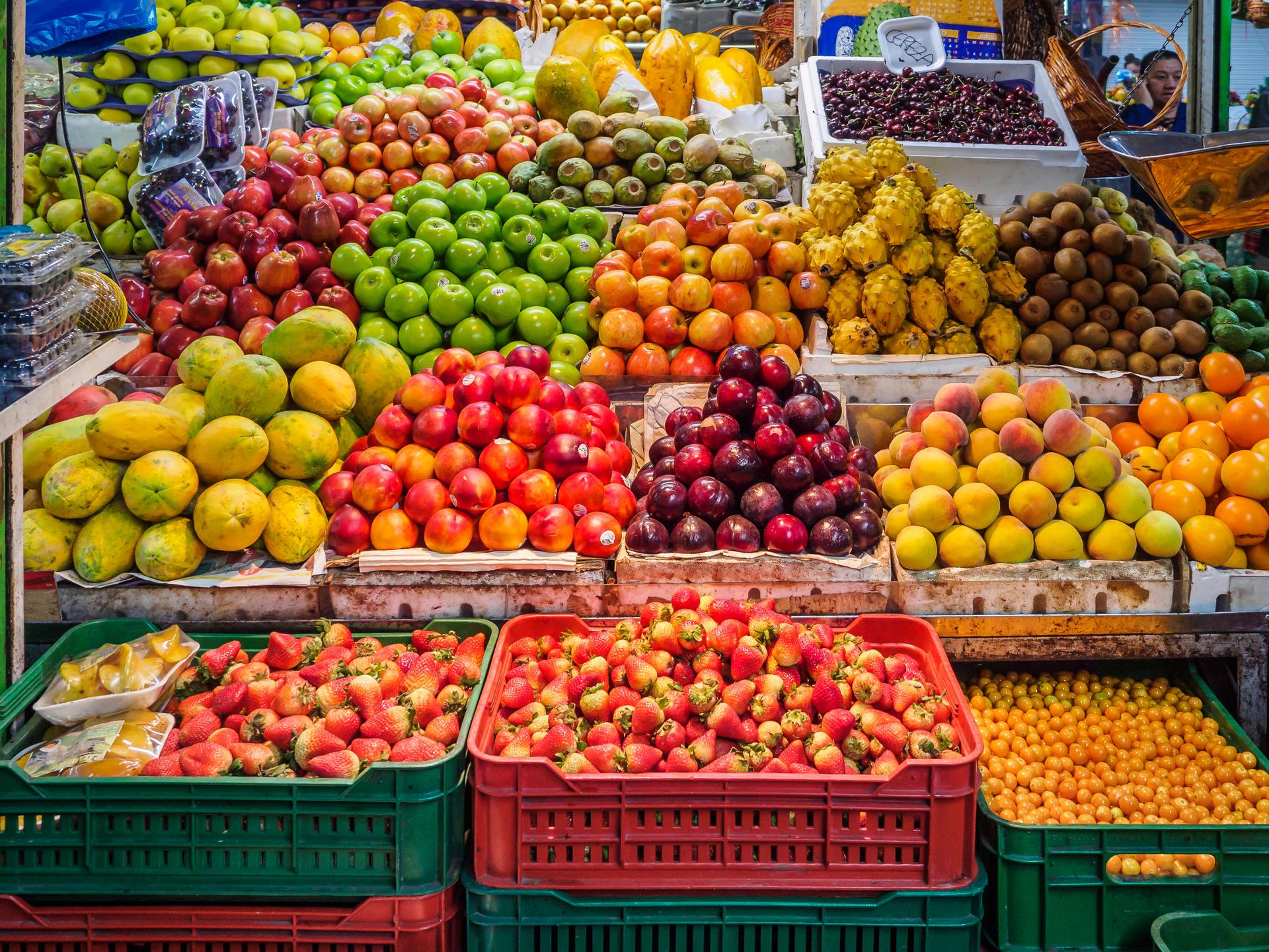 courses de fruits et légumes