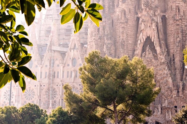 détail de la sagrada familia à Barcelone