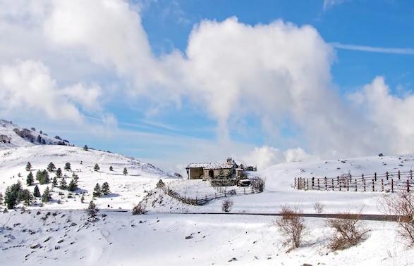 Les pentes du Gran Sasso en hiver