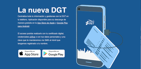 Information de la DGT sur la nouvelle appli miDGT