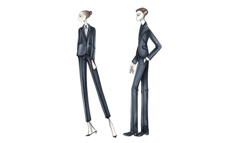 croquis de mode de Christian Dior