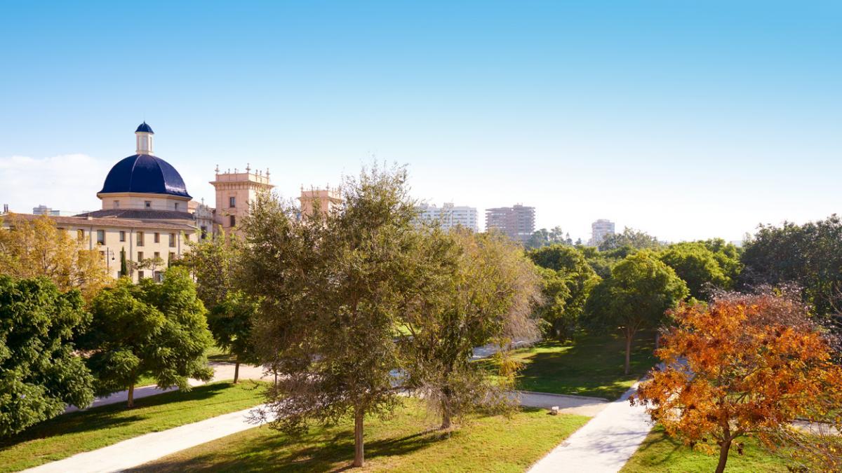 jardin du turia à valence pour le plan vert et biodiversité sur le changement climatique