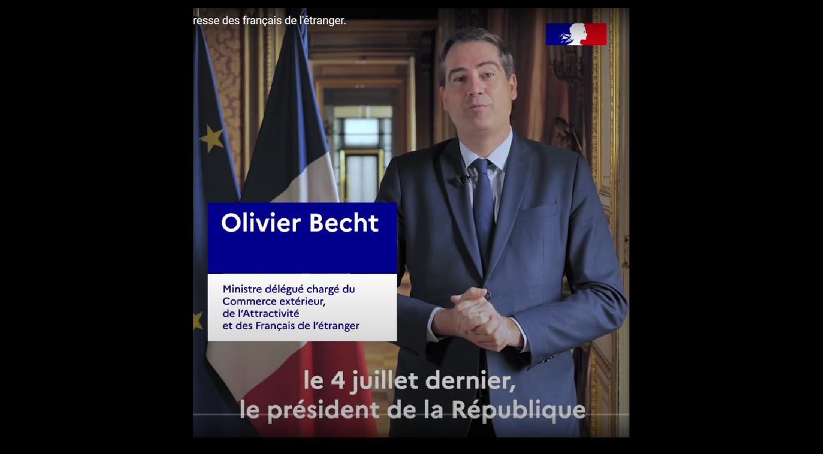 Intervention de Olivier Becht ministre des français de l'étranger 