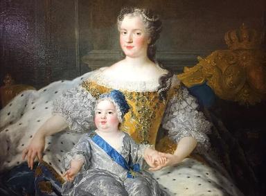 Marie Leczinska, reine de France, à 26 ans, avec son fils Louis, dauphin de France, en 1729, par Belle