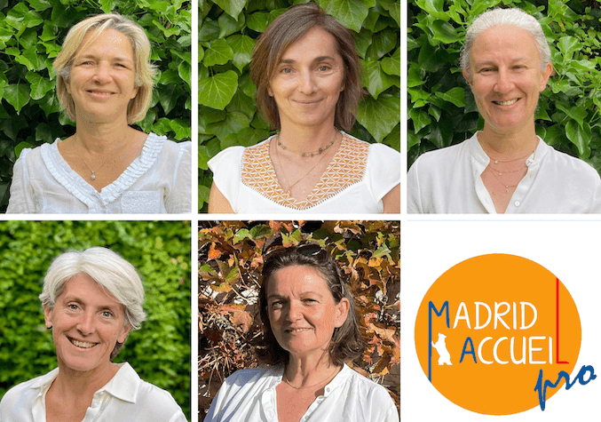 portrait des 5 personnes qui composent Madrid Acceuil Pro