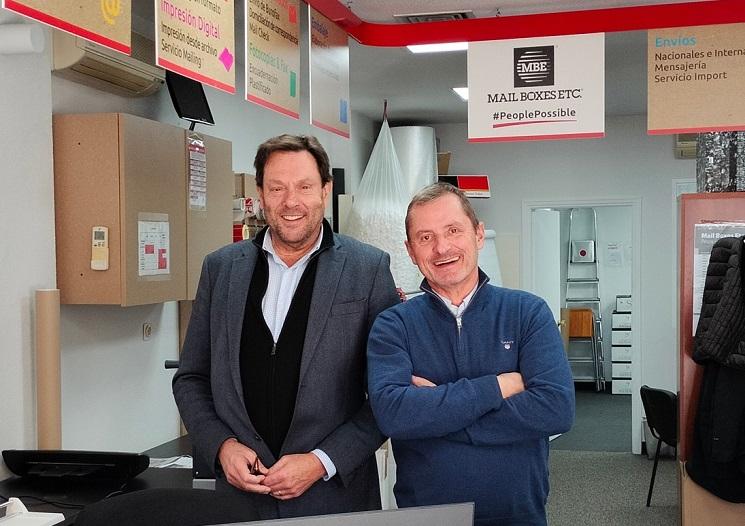 Eric Butaud et Philippe Parisot, franchisés de MBE à Madrid