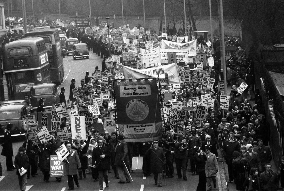 Une manifestation très importante pendant l'hiver 1979 au Royaume-Uni 