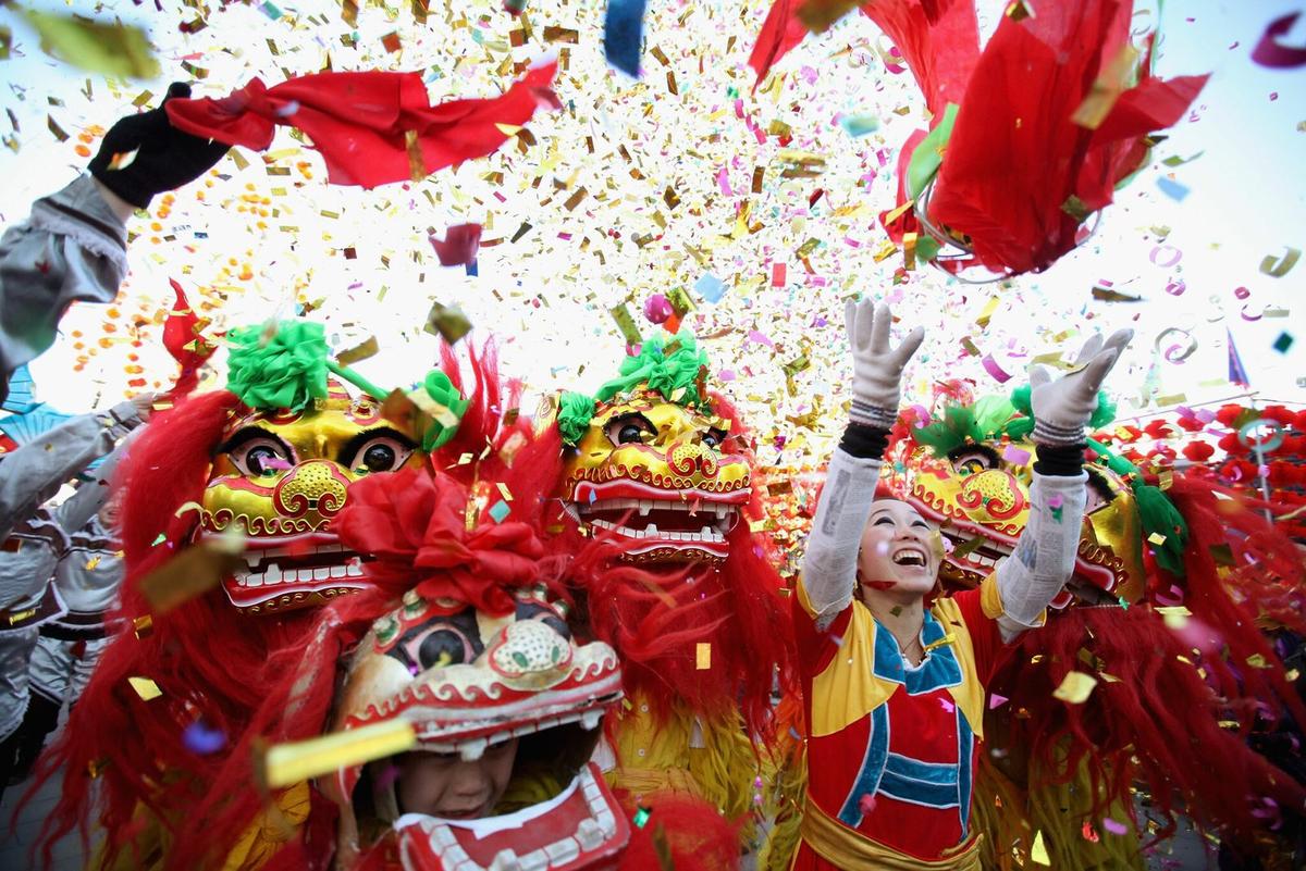 nouvel an chinois lion dance