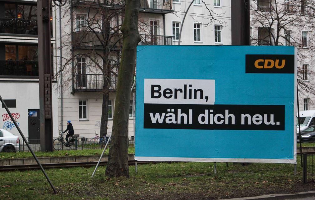 Affiche de la CDU durant les élections de Berlin en 2023