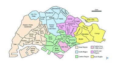 planning areas singapour quartiers