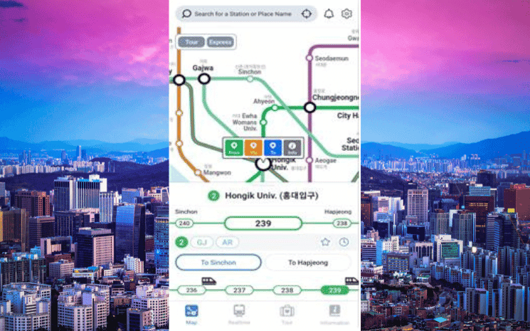 seoul subway, application pour le métro de Séoul