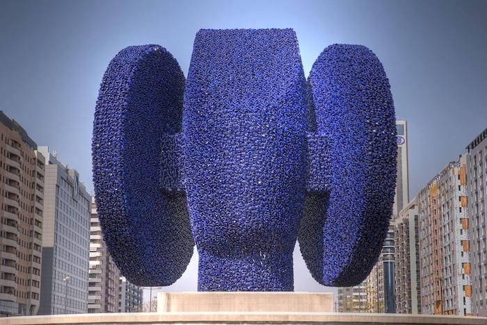 la sculpture bleue de la Dama Ibérica à Valencia