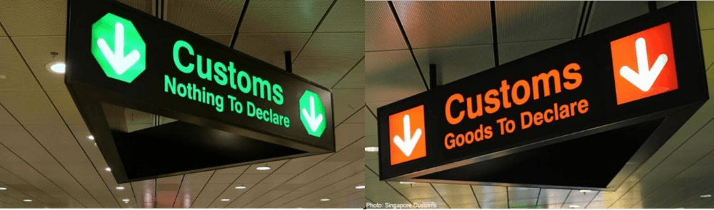 Changi airport customs