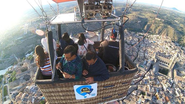 Tolede depuis la nacelle de la mongolfiere