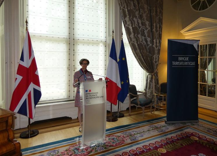 Odile Le Goc, membre du directoire de la Banque Transatlantique lors de la cérémonie à Londres