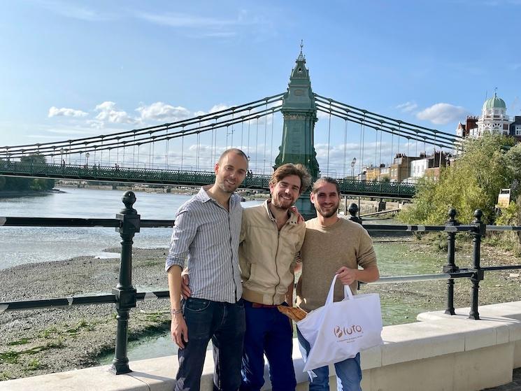 Les trois fondateurs de BLUTO (de gauche à droite) : Arnaud Darré, Arthur Magne et Simon Milandre (Crédit : D. Gourgues)