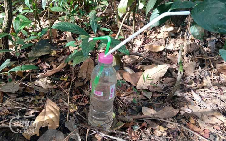 Bouteille de plastique utilisée pour se droguer