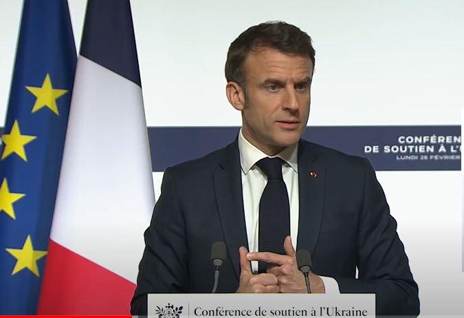 Légende : @ELYSEE Conférence de presse du Président Emmanuel Macron à l'issue de la Conférence de soutien à l'Ukraine.