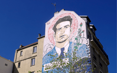 missak manouchian illustré dans les rues de Paris 