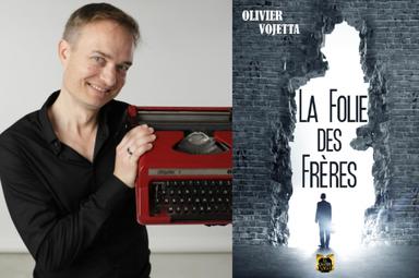 Olivier Vojetta, moderateur du Philo Bistro de l'Alliance française de Sydney, présente son livre %22la folie des frères%22 lors de l'évènement du 9 Mai 2024