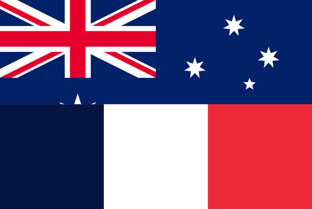 drapeaux français et australiens