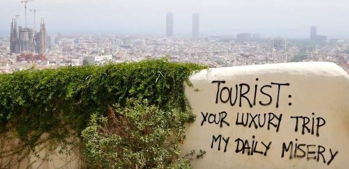 pancarte contre le tourisme à barcelone