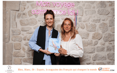 Cecilia Jourdan et Madeleine Bayon lors du lancement du 4e magazine Expats à la Maison de l'expatriation