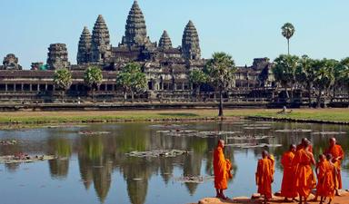 Moine bouddhistes à Angkor Wat