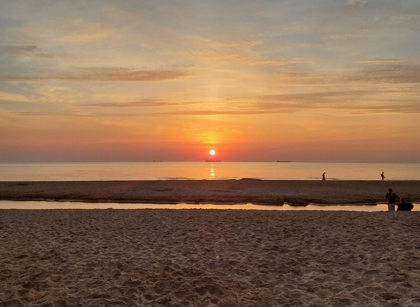 Photo plage soleil Gdansk pologne lever