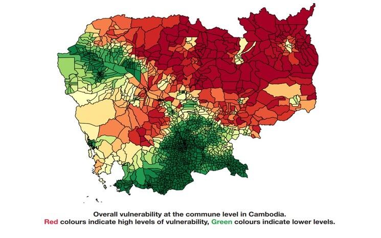 Carte : Rapport du PNUD sur la cartographie des vulnérabilités au Cambodge