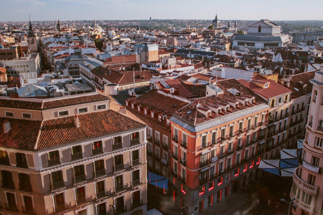 des batiments de Madrid vus du ciel