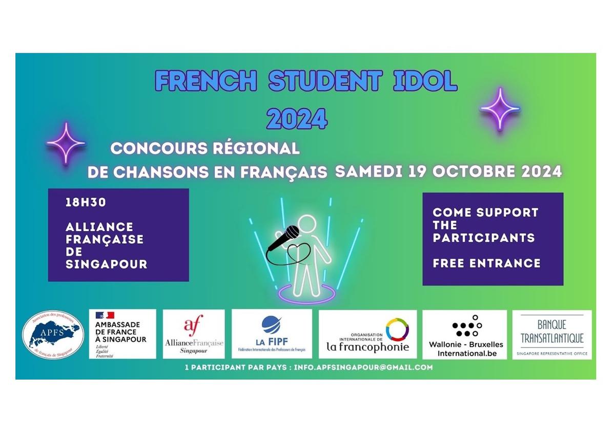 L'Association des professeurs de français de Singapour organise French student idol à l'Alliance Française.