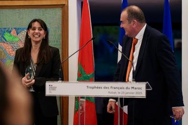 marie perez, lauréate du Trophée entrepeneur des Trophées des Français du Maroc 2025