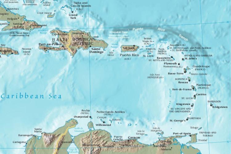 Les Antilles - carte